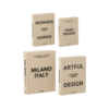 Set van 4 Decoratieve Opbergboeken Textiel Beige J-line