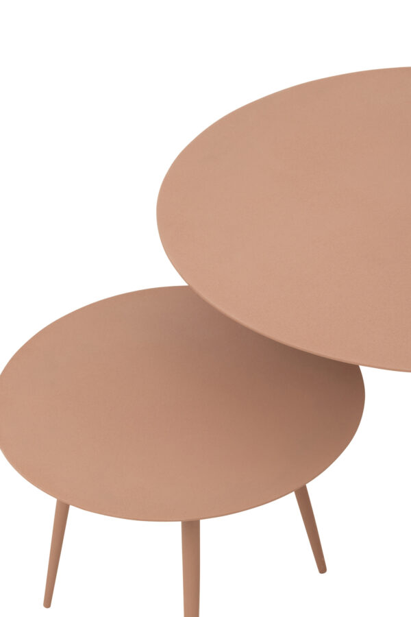 Set van 3 bijzettafels metaal Oudroze J-line