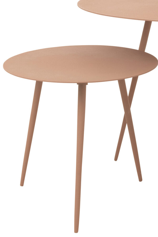 Set van 3 bijzettafels metaal Oudroze J-line