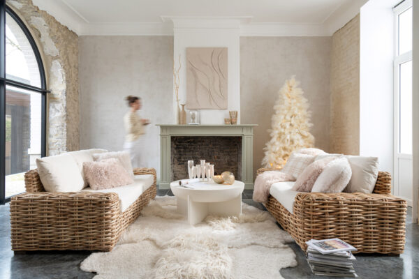 Ronde Salontafel Mangohout Beige J-line