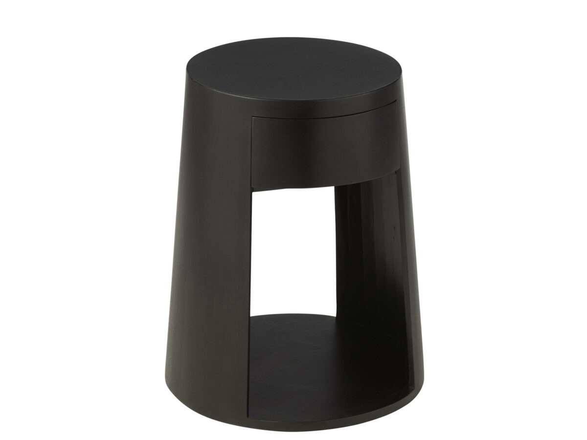 Nachtkastje Drawn Mangohout J-line Zwart