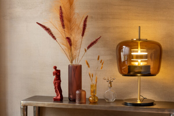 Tafellamp Led Glas Bruin