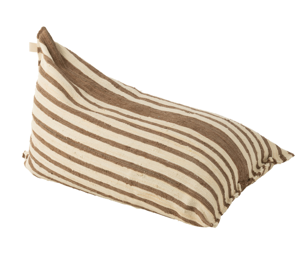 Zitzak met witte en bruine strepen