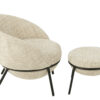 Loungestoel + Poef Esmeralda Beige J-line