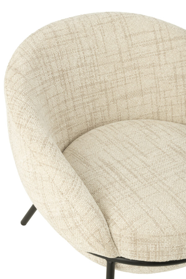 Loungestoel + Poef Esmeralda Beige J-line
