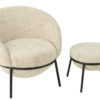 Loungestoel + Poef Esmeralda Beige J-line