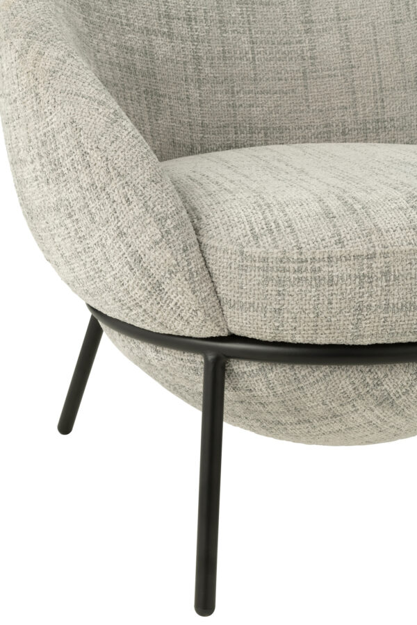 Loungestoel + Poef Esmeralda Lichtgrijs J-line