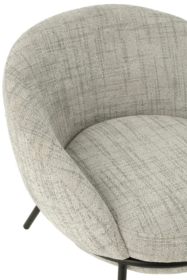 Loungestoel + Poef Esmeralda Lichtgrijs J-line