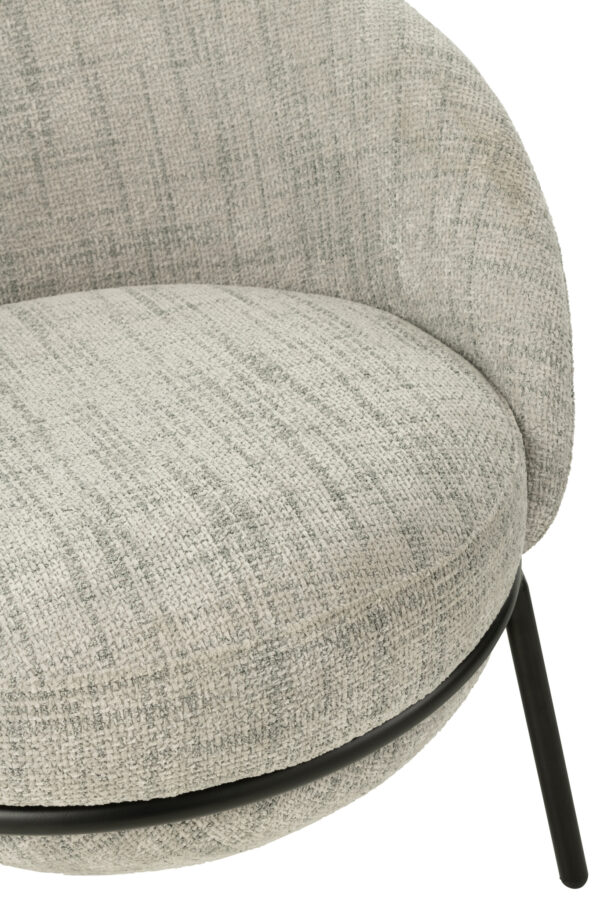 Loungestoel + Poef Esmeralda Lichtgrijs J-line