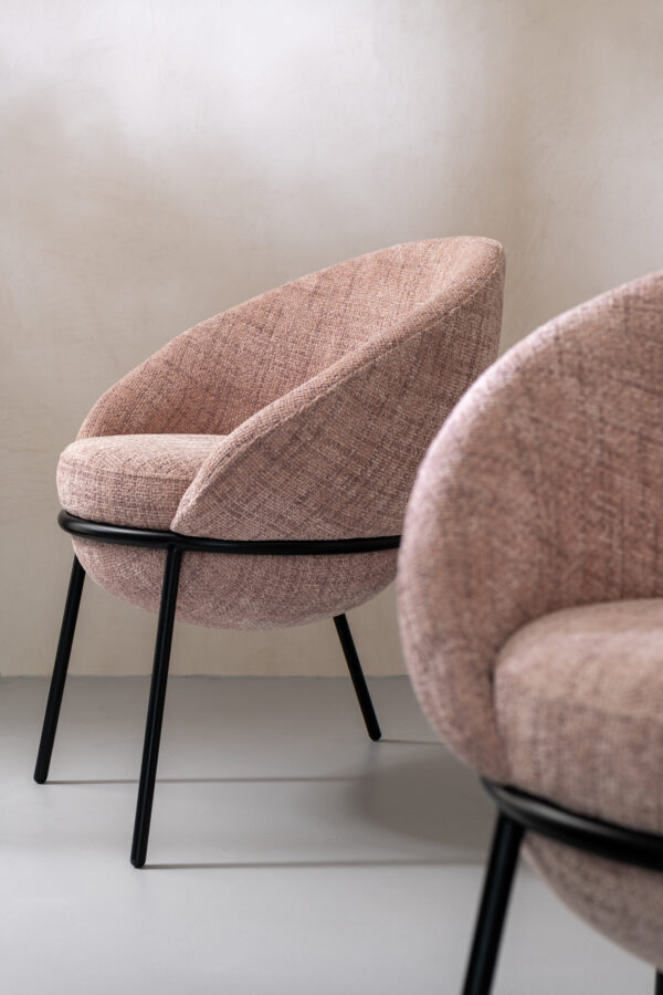 Stoel Esmeralda poederroze J-line