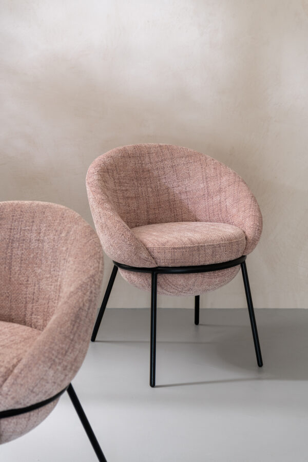 Stoel Esmeralda poederroze J-line