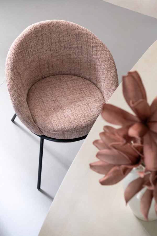 Stoel Esmeralda poederroze J-line