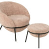 55778-0.jpg Loungestoel + Poef Esmeralda Poederroze J-line