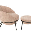 55778-2.jpg Loungestoel + Poef Esmeralda Poederroze J-line