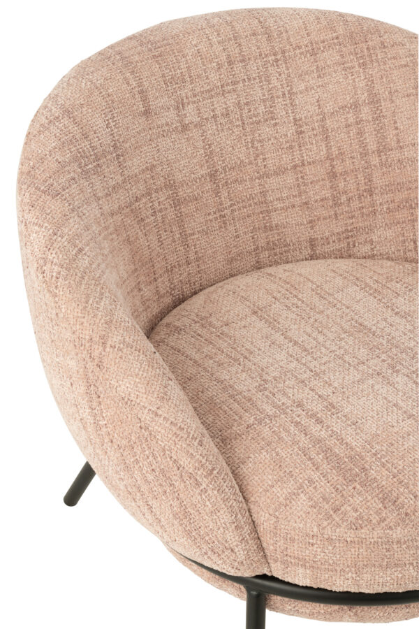 55778-5.jpg Loungestoel + Poef Esmeralda Poederroze J-line