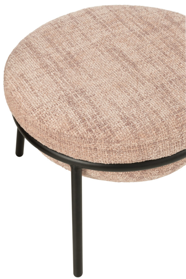 55778-7.jpg Loungestoel + Poef Esmeralda Poederroze J-line