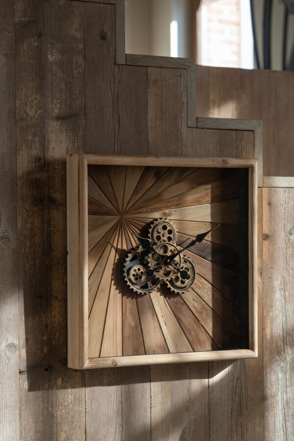 Wandklok Square Small Naturel J-line