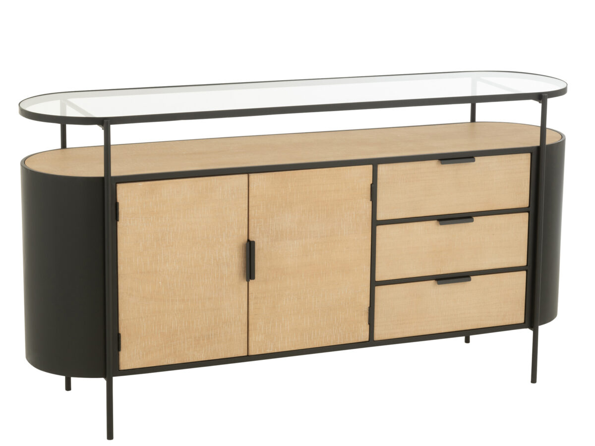 Kast Ovy Iron naturel/zwart