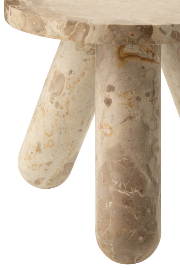 Beige Marmeren Bijzettafel J-line
