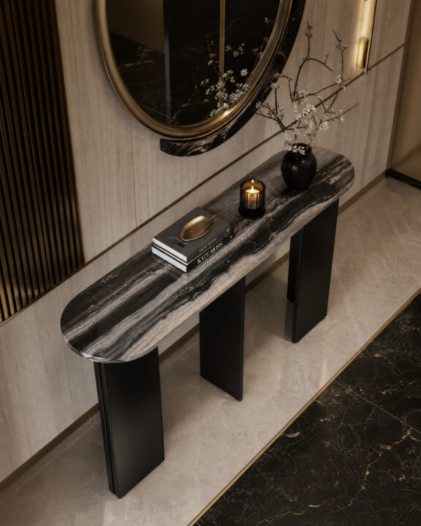 Zwart/Grijze Marmeren Console Mathilde J-line
