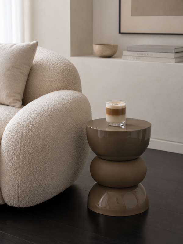 Bijzettafel Lise - Glanzend Mocha Bruin | J-line