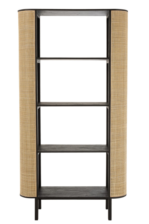 Wandkast Molly Exotisch Hout/Rotan Zwart J-line