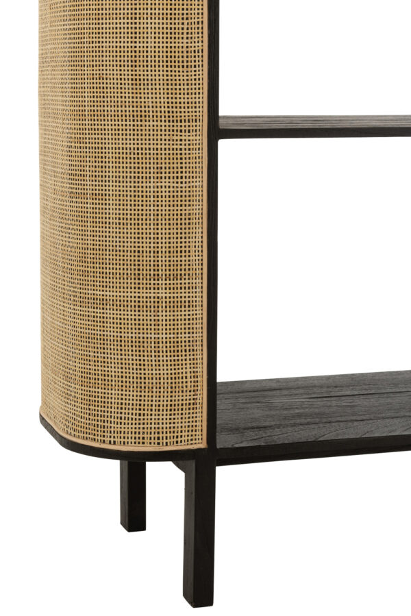 Wandkast Molly Exotisch Hout/Rotan Zwart J-line