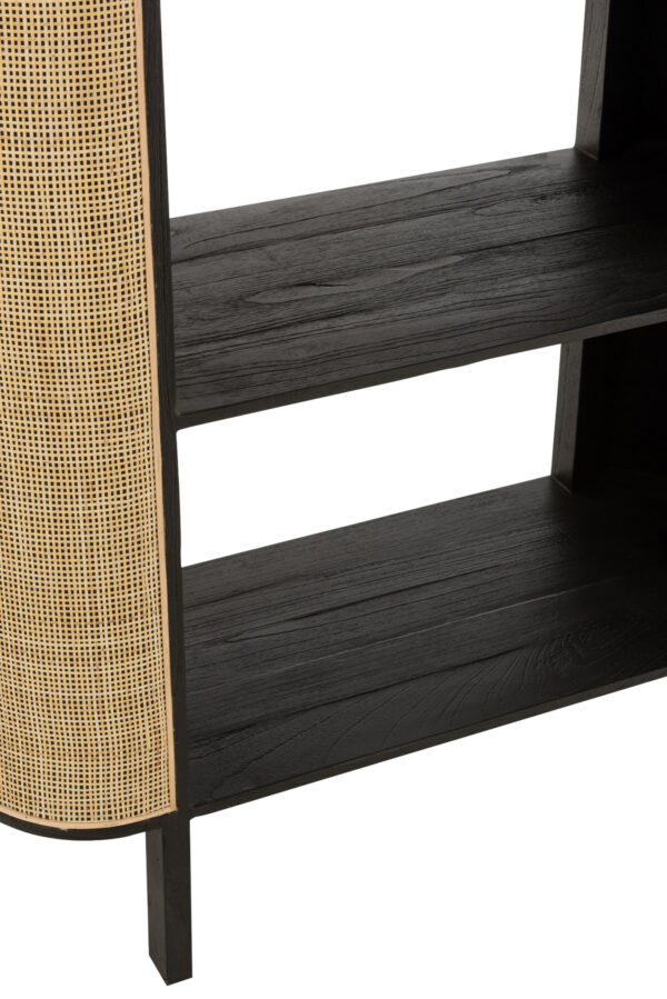 Wandkast Molly Exotisch Hout/Rotan Zwart J-line