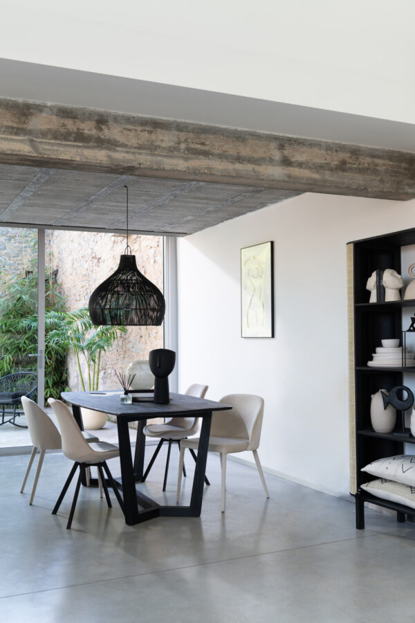 Wandkast Molly Exotisch Hout/Rotan Zwart J-line