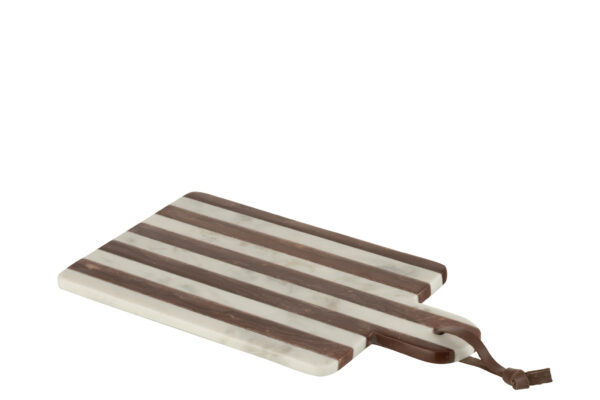 34189-1.jpg Gestreepte Marmeren Serveerplank J-line Medium