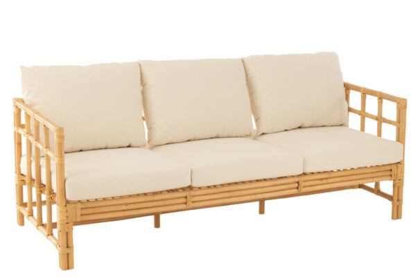 3-zitsbank Elise incl. kussen naturel/wit J-line