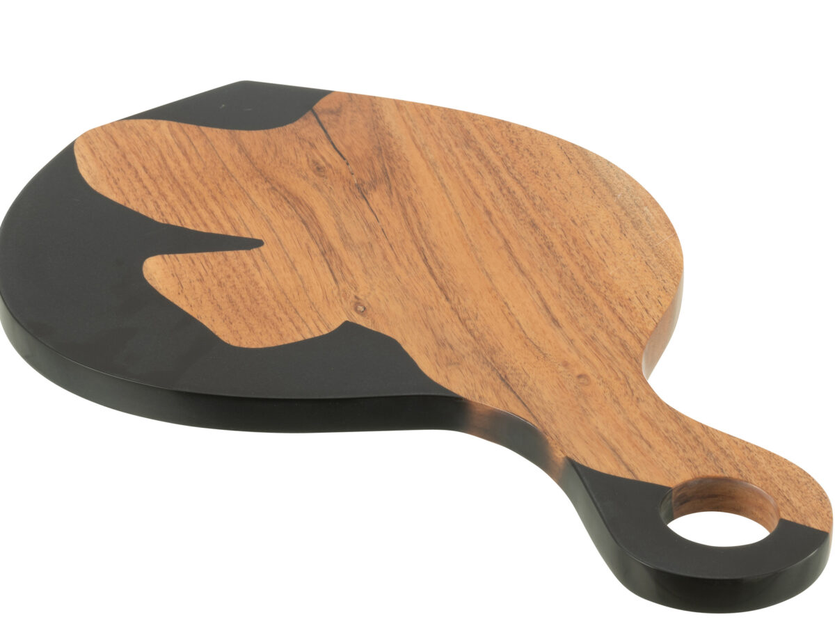 Moderne snijplank Acaciahout J-line Zwart / Naturel