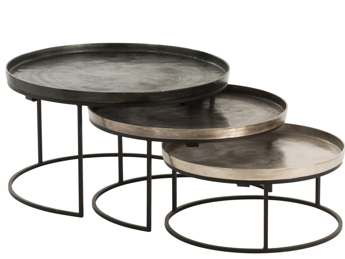 Set van 3 ronde bijzettafels Malmi J-line