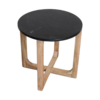 Ronde Marmeren Bijzettafel - Zwart