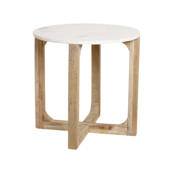 TAST00151-0.png Ronde Marmeren Bijzettafel - Wit