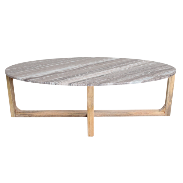 Ovale marmeren salontafel - Fantasy Bruin