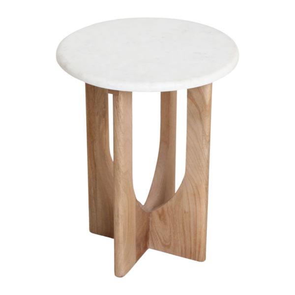 Kuching Marmeren Bijzettafel - Wit