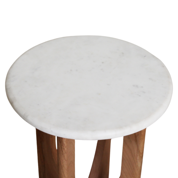 Kuching Marmeren Bijzettafel - Wit