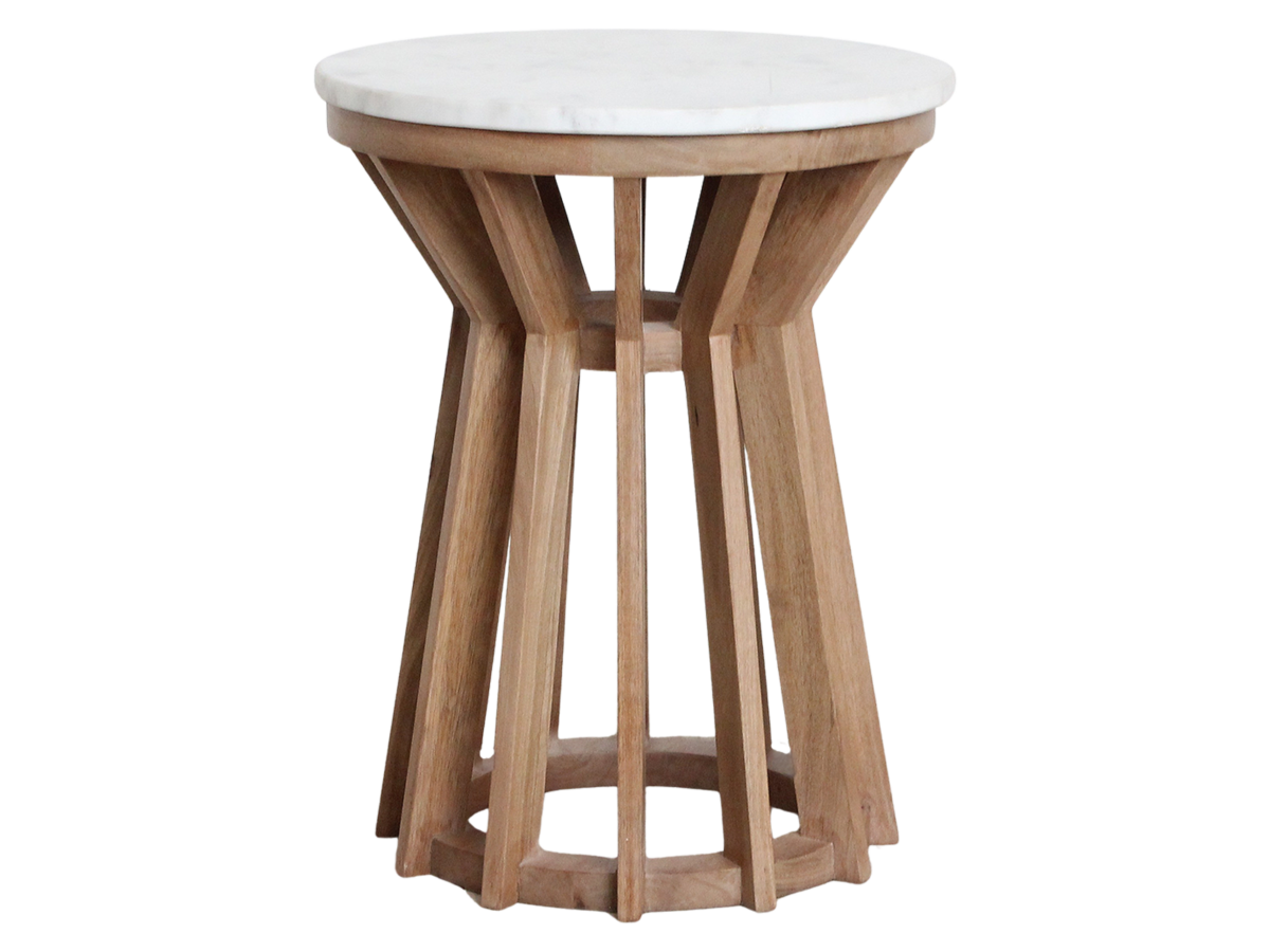 Sarawak Marmeren Bijzettafel - Wit