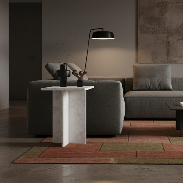 Beijing Marmeren Bijzettafel - Wit