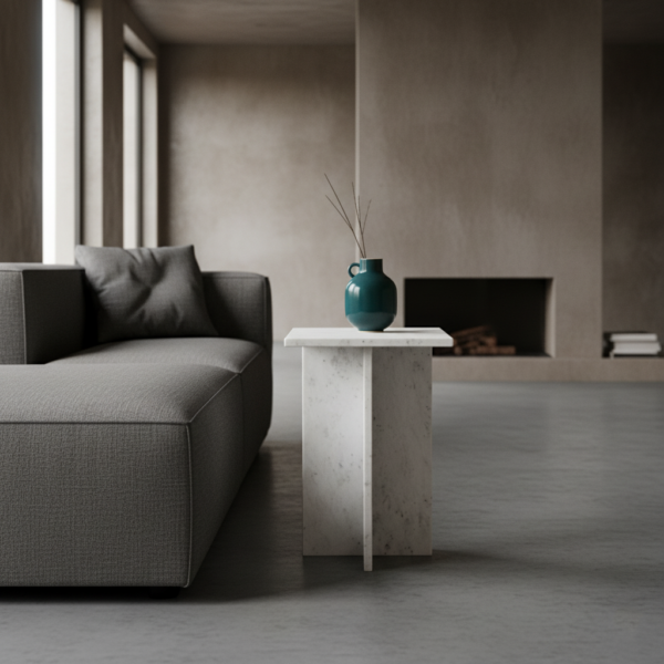 Beijing Marmeren Bijzettafel - Wit