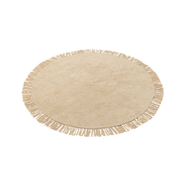 Vloerkleed franjes beige Rond vloerkleed Boho franjes Beige