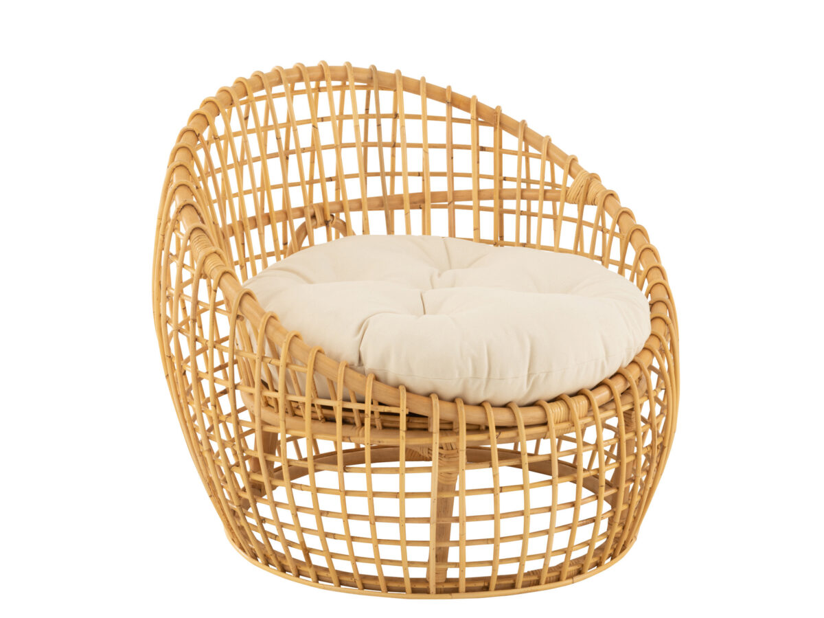 Loungestoel Lise + kussen Beige