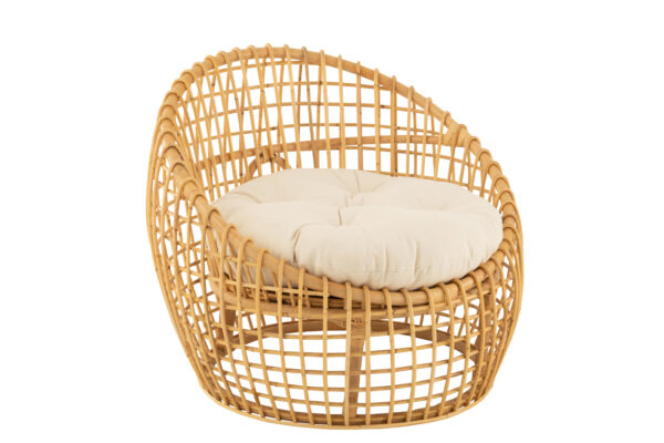 Loungestoel Lise + kussen Beige