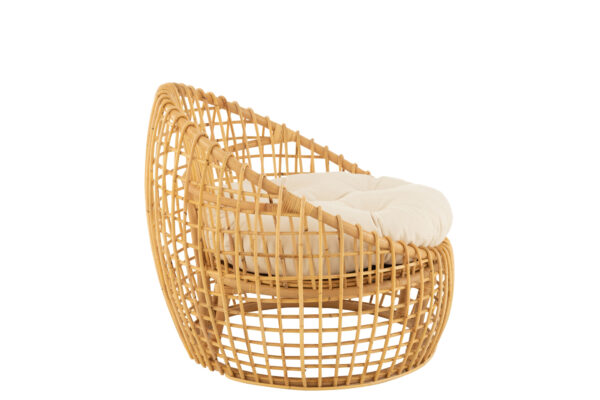 Loungestoel Lise + kussen Beige