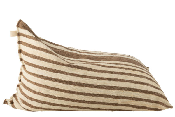 Lounge Zitzak Katoen Wit/Bruin J-line