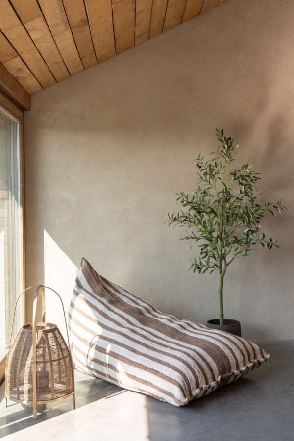 Lounge Zitzak Katoen Wit/Bruin J-line