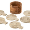 Beige Marmeren Onderzetters - Set van 6