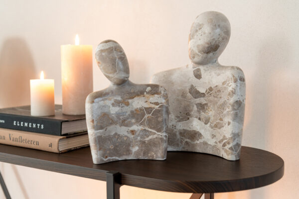 Sculptuur Koppel - Beige Marmer