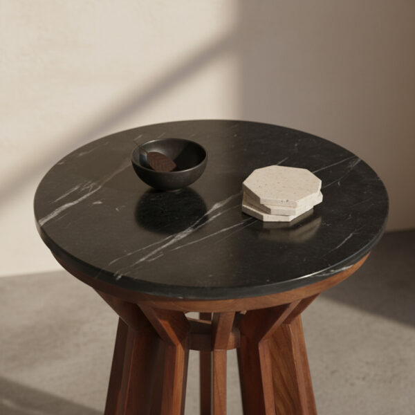 Sabah marmeren bijzettafel - zwart